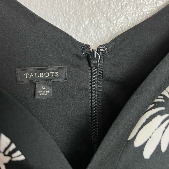 Talbots Daisies Dress Black With White Daisies Size 6 - Picture 8 of 9